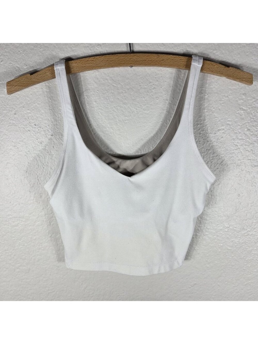 Lululemon White Align Tank Top Cropped Size 4 Women's Scoop Neck Athletic